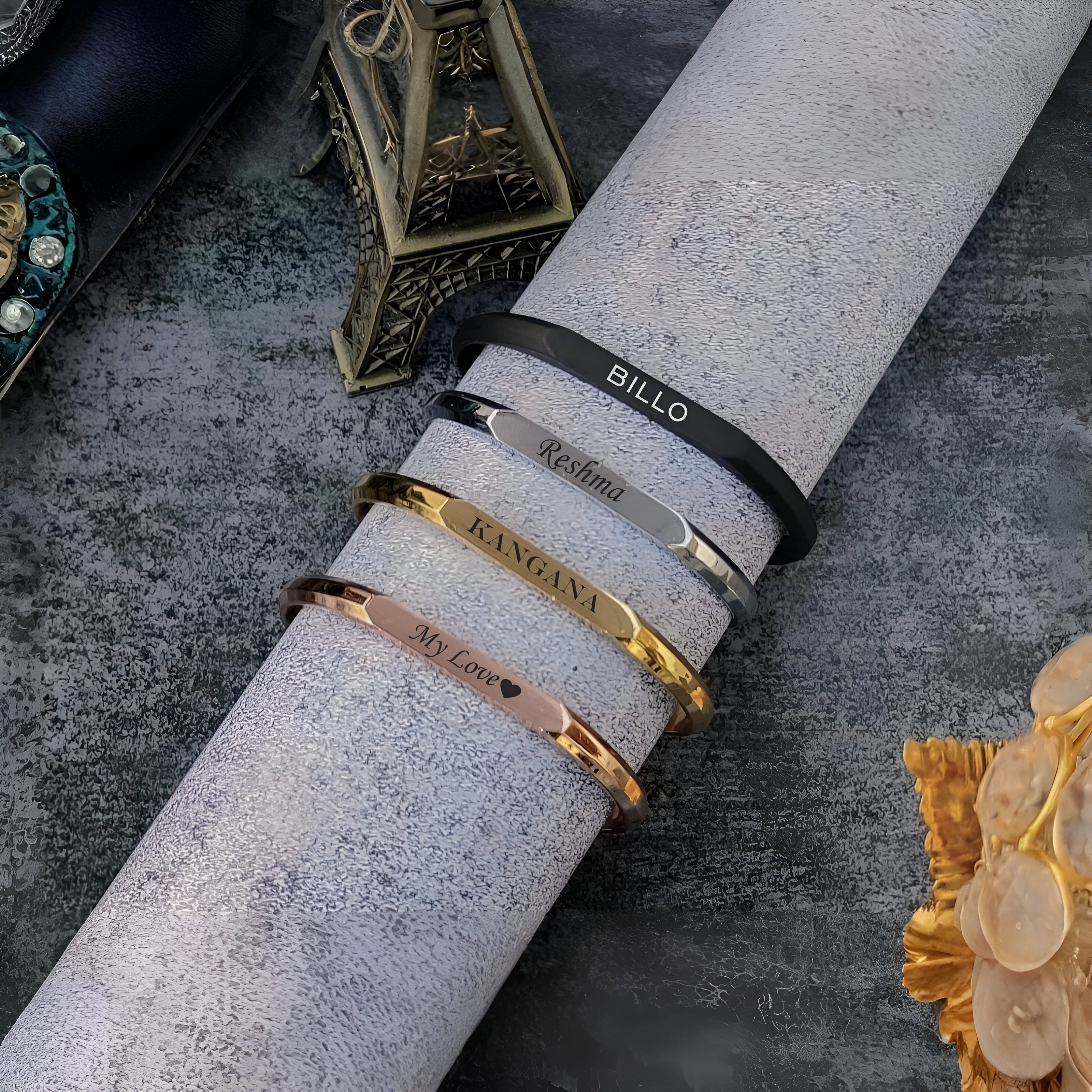 Personalized Flat Kada | Adjustable Kada | Engraving Name