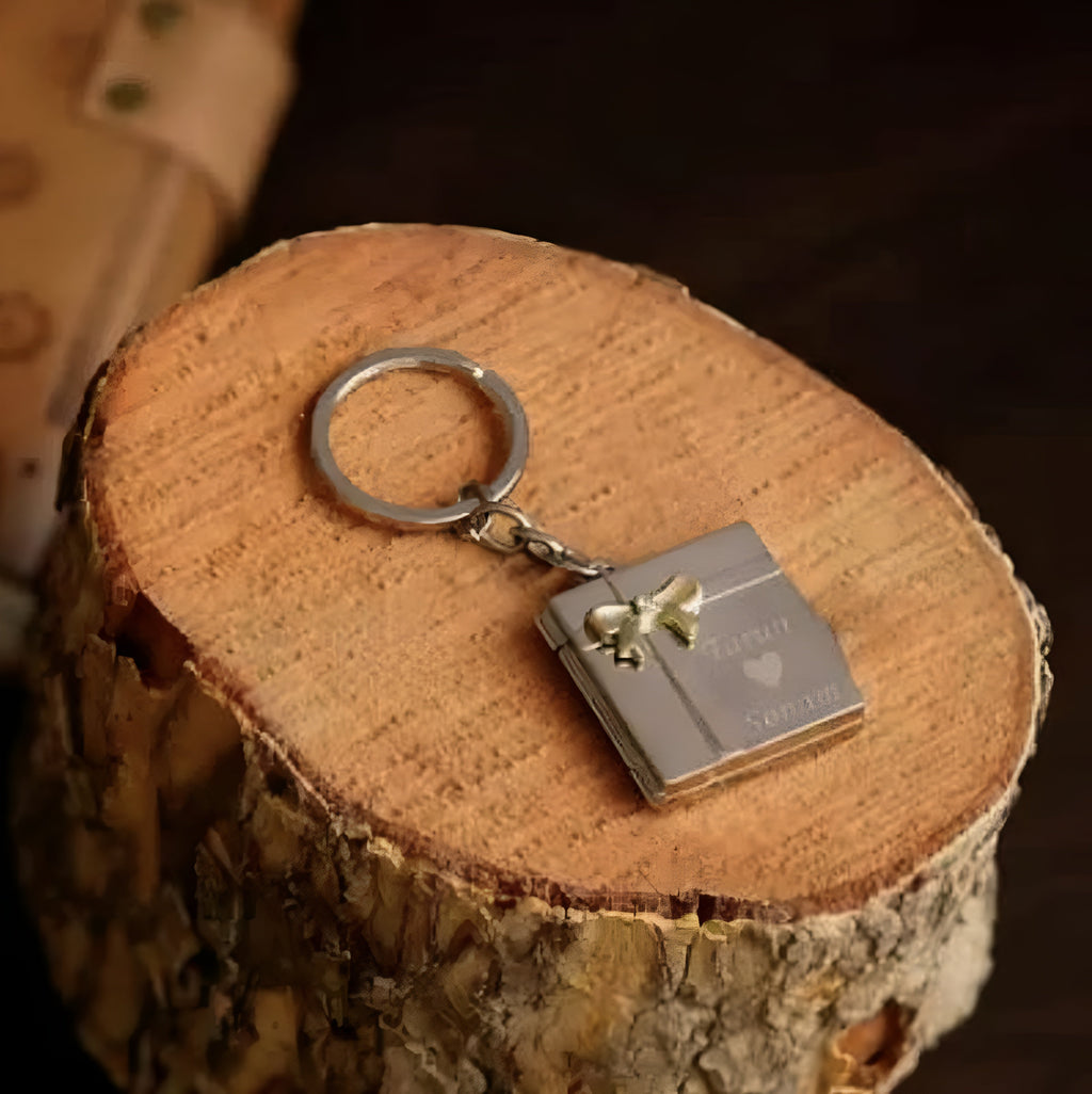 Personalized Square Photo Keychain with Name | Perfect Gift for Him & Her