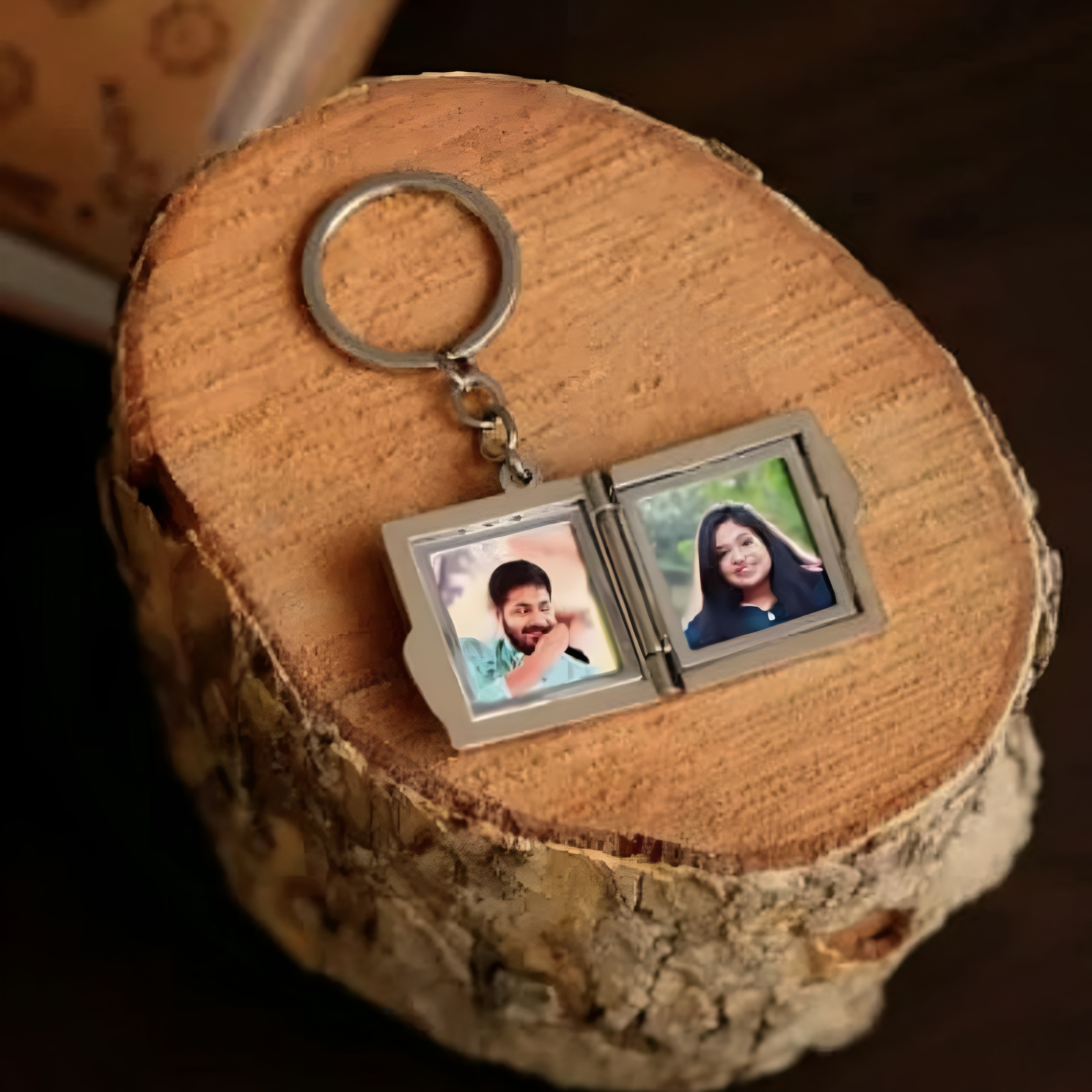 Personalized Square Photo Keychain with Name | Perfect Gift for Him & Her