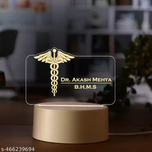 Personalized Doctor LED Table Lamp – Custom Name & Degree Acrylic Light
