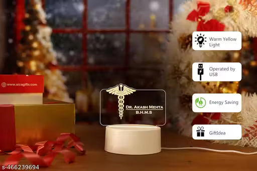 Personalized Doctor LED Table Lamp – Custom Name & Degree Acrylic Light